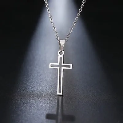 Stainless Steel Cross Necklace For Men & Women 45cm Gold Silver & Rose Gold • £5.99
