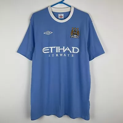 Manchester City 2009-2010 Home Football Shirt Umbro Soccer Jersey Size 44 • $49