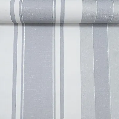 £1.89 • Buy Arthouse Silver Grey White Stripe Heavyweight Vinyl Wallpaper Paste The Wall NEW
