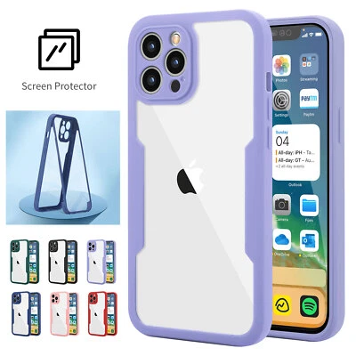 $5.98 • Buy Clear Silicone Screen Full Case For IPhone 14 13 12 11 Pro Max X XR 8 7 Cover