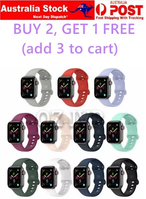 $5.35 • Buy Apple Watch Series 7 SE 6 5 4 3 2 1 Replacement Band Soft Silicone Wrist Watch 