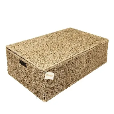 £42.99 • Buy Woodluv Seagrass Under Bed Storage Box Chest Basket - Large Or Extra Large