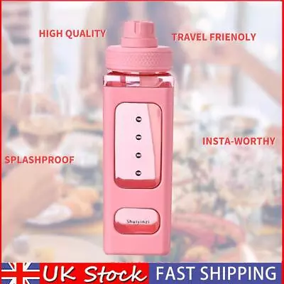 Water Bottle 23.6 Oz Large Capacity Bottle Straw & Lovely Sticker (Pink) UK • £7.99