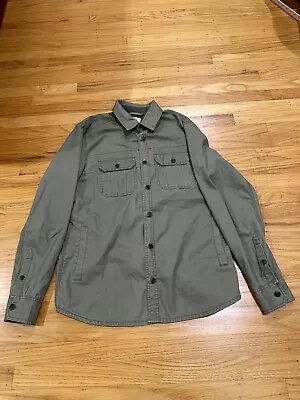 Marine Layer Shirt Marge Green Heavy Button Up Canvas Overshirt Jacket Mens • $49.95