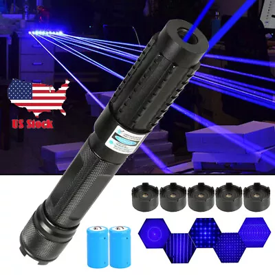 5 Watt  Blue Burning Laser Pointer Adjustable Visible Beam Dot Light Q • $52.99