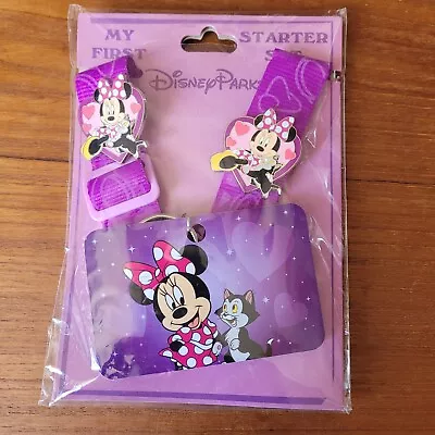 Disney Parks My First Starter Set 2 Minnie And Figaro Cat Trading Pins + Lanyard • $19.99