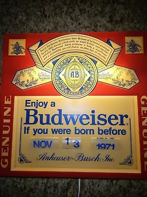 Vintage Anheuser Budweiser Hanging Man Cave Billiards  Calendar Light 1970's • $225