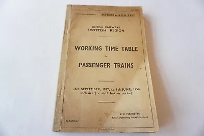 £150 • Buy 1957 Scottish Region Railway Working Timetable Section A B C D E F