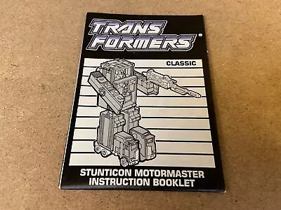 Transformers G1 MOTORMASTER Menasor Instructions Book Manual Classic • $31.76