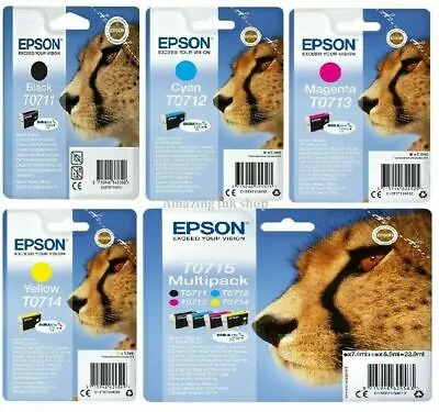£14.95 • Buy Original Epson Cheetah Ink Cartridge, Stylus DX7000F, DX7400, DX7450 DX8400, LOT