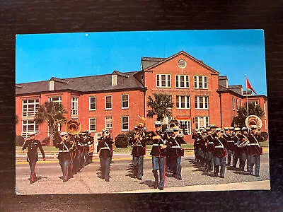 Marine Corps USMC Marching Band Parris Island S.C. Postcard Recruit Depot • $2