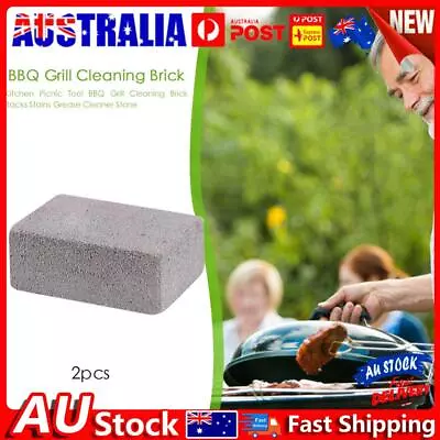 2x BBQ Grill Cleaning Brick Block Barbecue Racks Stains Grease Cleaner • $9.28