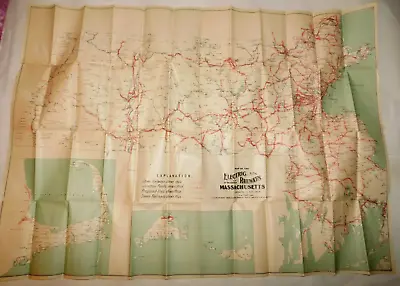 1905 George H. Walker  Map Of The Electric Railways In Massachusetts  • $148.50