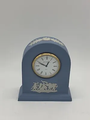 WEDGWOOD England Mini Mantle Clock Jasperware Not Working Blue/White See Images • $61.13