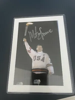 Mike Eruzione Signed Auto  5x7 Photo Card 1980 USA Olympic Hockey + Silver • $6.99