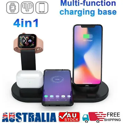 4 In 1 Fast Wireless Charger Station Dock For Apple Watch IPhone 15 Pro 14 13 XS • $19.85