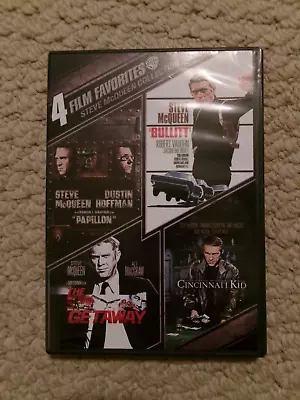 Steve McQueen Collection-4 Disc DVD Set-Bullitt-Papillon-Cincinnati Kid-Getaway • $4.90