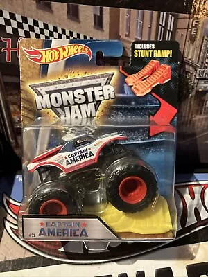 2016 Hot Wheels Monster Jam Captain America 1:64 • $27.19