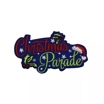 Christmas Parade Embroidered Iron On Patch - XMAS Santa Hat Boys Girls 123-R • $4.95