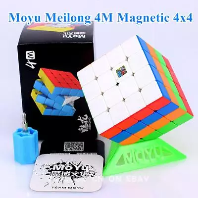 $12.99 • Buy MoYu Meilong 4x4x4 4M Magnetic Stickerless Speed Magic Cube Puzzle Cube Stand