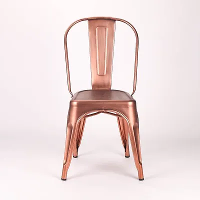 Tolix Metal Dining Chair Vintage Copper Industrial Garden Cafe Stackable Seat V2 • £53