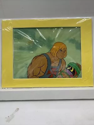 He-Man Masters Of The Universe Animation Production Cel - He-Man & Copy BG Coa • $100