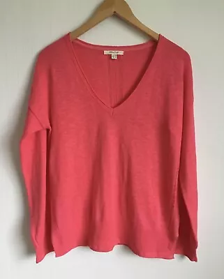£16 • Buy White Stuff Deep Pink Relaxed Fit Organic Cotton/Linen Jumper Size 10