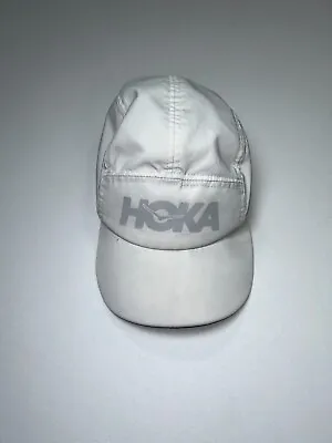 Hoka One One Hat Adults Adjustable White 5 Panel Cap Time To Fly Lightweight Run • $18.74