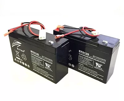 2X6V 8ah (7Ah)  BAIT BOAT BATTERIES WITH SLIP-ON LEADS For MICRO/TECHNICAT • £32.55