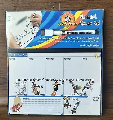 Looney Tunes Characters Dry Erase Planner Mouse Pad W/ Day Planner & Note Pad • $54