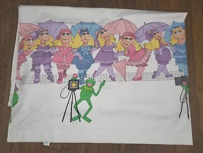 VINTAGE Lady PEPPERELL Miss PIGGY And KERMIT MUPPETS TWIN Size Sheet 66x96 • £27.94