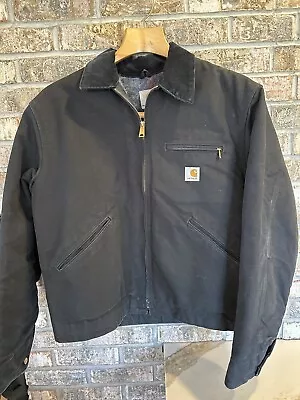 Carhartt Detroit Jacket J001 Black Vintage Men’s L 1990s Made In USA Distressed • $150