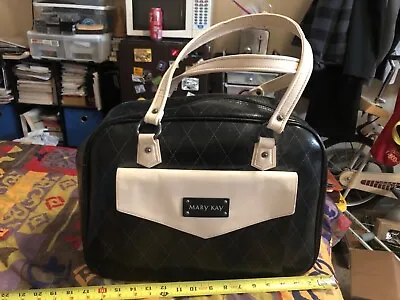 Vintage Mary Kay Large Black Cream Consultant Starter Travel Bag Tote Organizer • $14.95