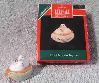 Hallmark  First Christmas Together  Love Birds Miniature Ornament 1990 (NB) • $5.58