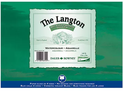 Daler Rowney Langton Watercolour Block 140lb/300gsm Cold Pressed NOT 10  X 7  • £14.69