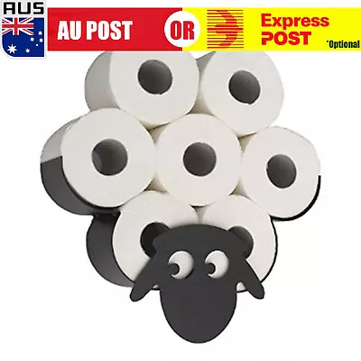 Metal Sheep Toilet Paper Roll Holder Stand Storage Bathroom Organizer Black AU • $23.99