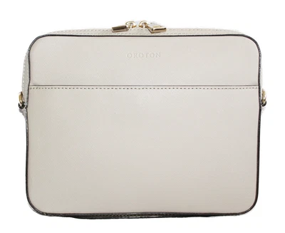 $41 • Buy NEAR NEW/RRP$145 OROTON Linen Beige Saffiano Leather Tablet Case/Tech Pouch 💻