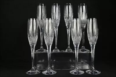 Stunning Set Of (8) Mikasa Arctic Lights Fluted Champagne Glasses 10 3/4 . • $200