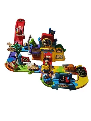 Vtech Go! Go! Smart Wheels Train Station & Lot Of 10 Go Go Smart Wheels Vehicles • $31.90