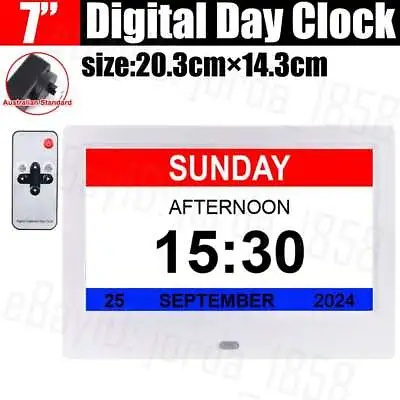 7-10  Extra Large Dementia Clock Digital Calendar Day Clock LED Alarm Clock Wall • $41.95
