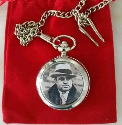 Quartz Pocket Watch Al Capone For Men/Teen With Chain. • £18.99