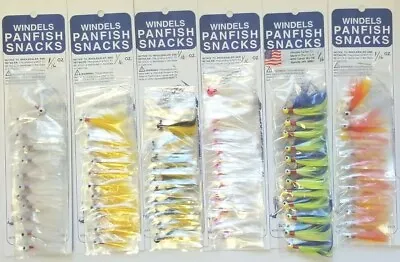 2 Flu Flu Panfish Jig Marabou Feather Crappie Sunfish Bluegill Perch 1/16oz Lure • $2.50