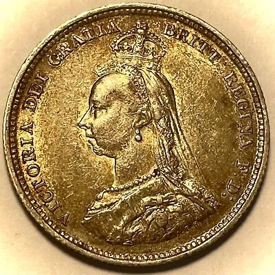 1887 Queen Victoria Shilling Toned High Grade • £14.95