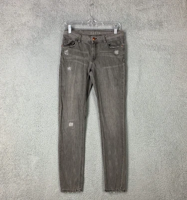 $19.80 • Buy Zara Jeans Womens 6 Gray Distressed Destroyed Skinny Stretch Cotton Blend