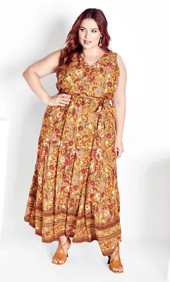 Loralette By City Chic Ladies Seashore Maxi Dress Size 30 32 Colour Peachy • $24.99