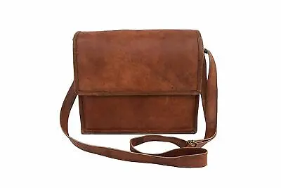 Special Men Real Vintage Brown Leather Computer Messenger Shoulder Laptop S Bag • $66.51