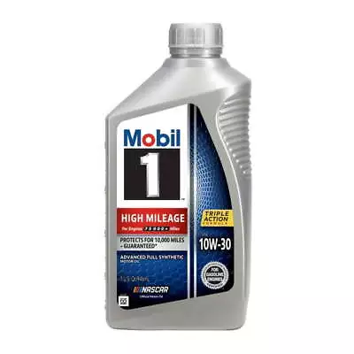 Mobil 1 High Mileage Full Synthetic Motor Oil 10W-30 1 Quart • $14.69