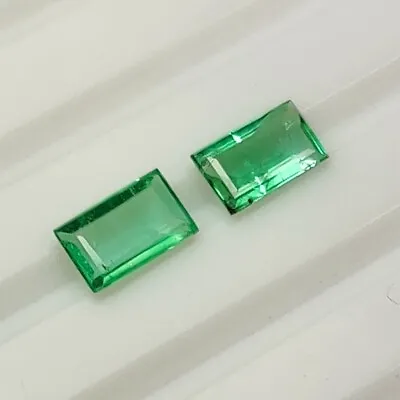 0.54 CT - Natural Zambian Emerald Octagon Pair Good Luster Green VS-2 - 3866 • $14.99