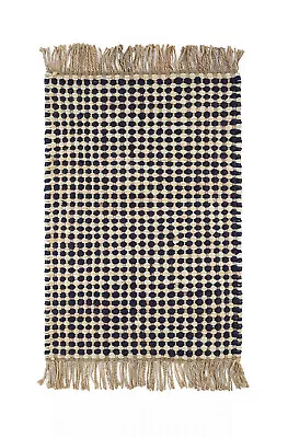 $273 • Buy DASH & ALBERT An Annie Selke Co. Kuba Black Hand Woven Jute Wool Rug 2.5’ X 8’