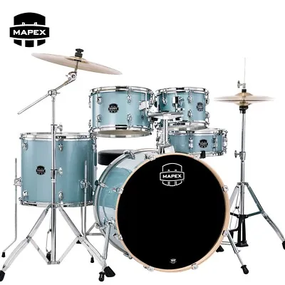 Mapex Venus 5PC Fusion Complete Drum Kit Aqua Blue Sparkle VE5294FTCVJ • $699